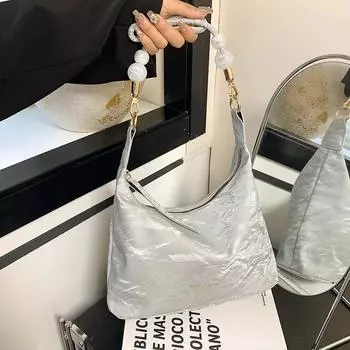 Сумка-тоут женская через плечо, большая вместимость, повседневная, популярная в этом году в 2024 году, иностранный стиль, новая модная и красивая сумка-мессенджер чёрный