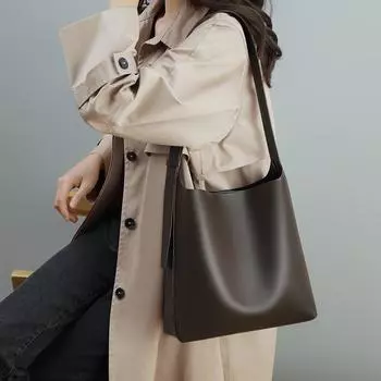Сумка-тоут женская, новая, осенне-зимняя, женская сумка-ведро, большая вместимость, сумка на одно плечо для поездок на работу и обратно, для матери и ребенка