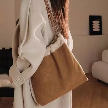 Сумка-тоут женская осенне-зимняя меховая вместительная простая офисная женская сумка через плечо ручная сумка универсальная маленькая свежая сумка для девочек