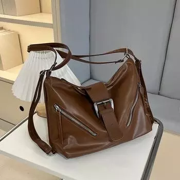 Сумка-тоут женская сумка большая вместимость рюкзак через плечо для поездок на работу повседневный ретро рюкзак осень и зима коричневый