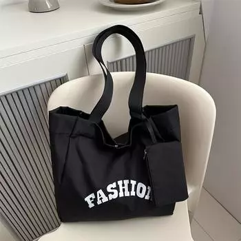 Сумка-тоут женская сумка большой вместимости 2024 новая модная повседневная холщовая сумка для студентов и студентов, сумка через плечо для поездок на работу белый