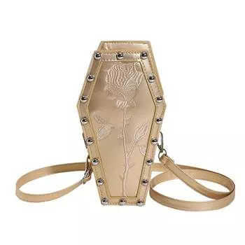 Сумка-тоут, женская сумка через плечо, сумка на плечо из искусственной кожи для Хэллоуина, сумка в форме гроба с вышивкой, сумка для подмышек, сумка для телефона для офисных путешествий красный