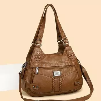 Сумка-тоут женская сумка через плечо сумка через плечо винтажная большая вместительная сумка жёлтый