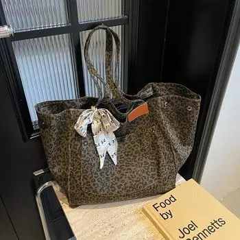 Сумка-тоут женская сумка повседневная большая вместимость модная сумка большая вместимость сумка через плечо в иностранном стиле темно-коричневого