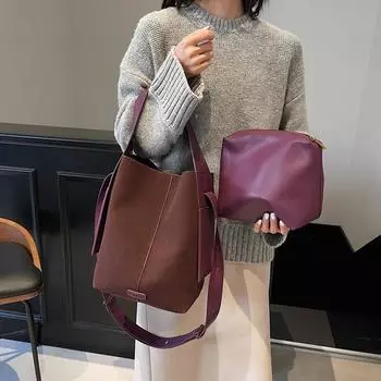 Сумка-тоут, женская сумка-ведро большой вместимости зелёный