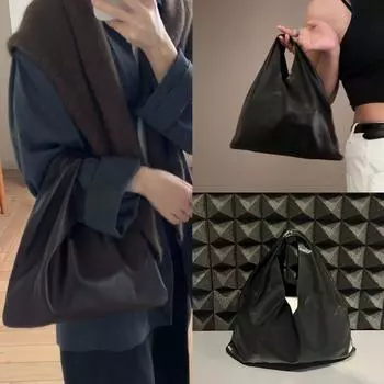 Сумка-треугольная сумка Niche Leather Bag, которая универсальна и проста в переноске чёрный