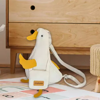 Сумка-утка на плечо с застежкой-молнией, забавный рюкзак, модная холщовая нагрудная сумка для работы белый