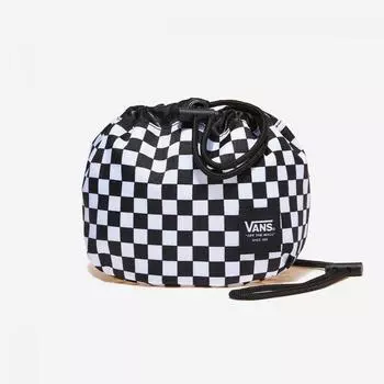 Сумка Vans Mini Cinch Bag черная белая шахматная доска FREE