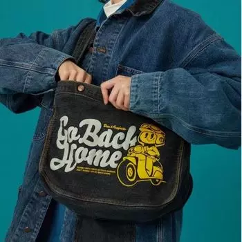 Сумка Винтажная джинсовая сумка Индивидуальная уличная трендовая мотоциклетная сумка Повседневная сумка через плечо