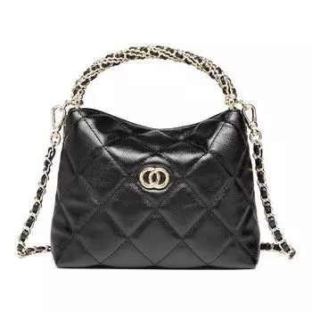 Сумка в клетку Diamond Check, мягкая кожаная сумка с цепочкой и ручкой-перекруткой, сумка для ланч-бокса, одно плечо, маленькая ароматная женская сумка