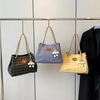 Сумка в корейском стиле Niche, повседневная сумка через плечо для поездок на работу, женская большая сумка, новая модная женская сумка через плечо из холста no pendant