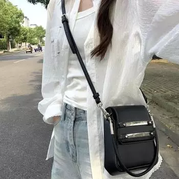 Сумка в стиле ретро 2024 года, новая изысканная сумка-мессенджер унисекс высокого класса, маленькая сумка для мобильного телефона серебряный