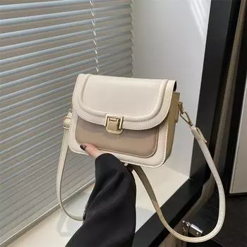 Сумка в стиле ретро для женщин 2024 года, популярная, новая, модная, модная, текстура, интернет-знаменитость, сумка через плечо, нишевая, маленькая, квадратная сумка чёрный