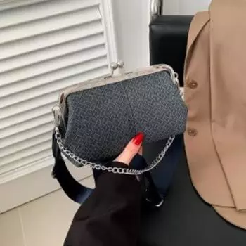 Сумка в стиле ретро, новинка 2024 года, женская сумка с металлическим зажимом, минималистичная и элегантная сумка Qipao, сумка на цепочке, модная сумка на плечо