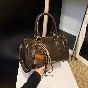 Сумка в стиле ретро, простая и универсальная, из искусственной ткани, нишевый дизайн, сумка через плечо