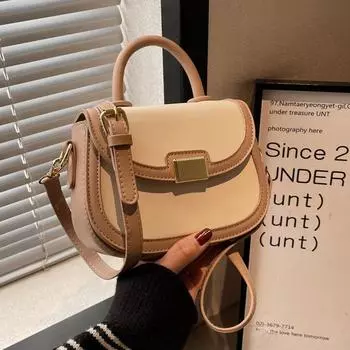 Сумка в стиле ретро с замком и пряжкой, новинка 2023, женская сумка-седло на весну и лето, универсальная сумка через плечо с текстурой на одно плечо, подмышками