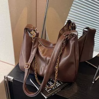 Сумка в стиле ретро Simple Design, женская, большая вместимость, новая, повседневная, универсальная, сумка через плечо, сумка для поездок на работу хаки