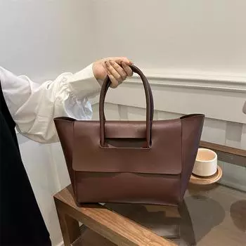 Сумка в стиле ретро, женская модная сумка через плечо большой емкости, простая сумка-тоут для поездок на работу красный