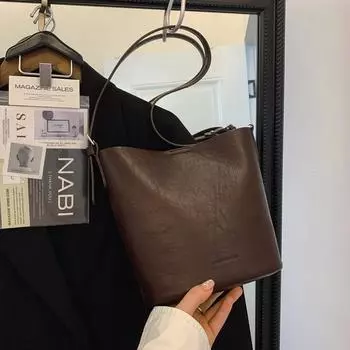 Сумка в стиле ретро, женская, новинка 2024 года, сумка-мессенджер, модная сумка-ведро высокого класса через плечо