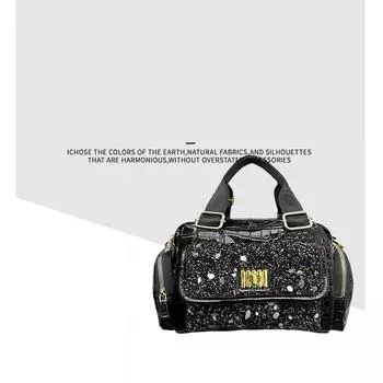 Сумка в западном стиле, инкрустированная бриллиантами, женская модная трендовая сумка через плечо для женщин, универсальная сумка через плечо, инкрустированная бриллиантами чёрный