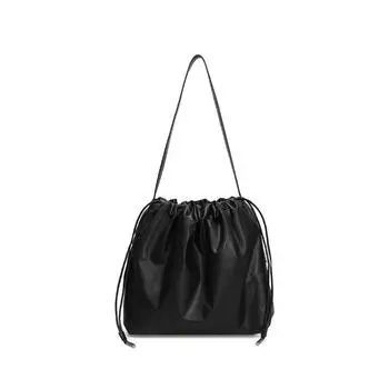 Сумка-ведро Cloud Drawstring Hobo 2025 года — плиссированная, свободная сумка-мессенджер через плечо Small: 26x9x22cm чёрный