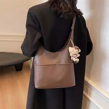 Сумка-ведро Commuter большого объема для женщин 2024 года, новая осенне-зимняя сумка-ведро высокого класса Sense, универсальная сумка-ведро через плечо