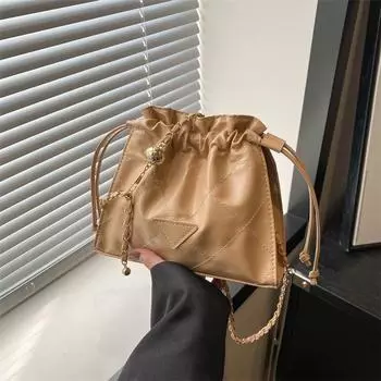 Сумка-ведро для иностранного газа с вышивкой большой емкости 2024 года, популярная сумка для отдыха и путешествий, модная сумка-тоут чёрный