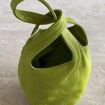 Сумка-ведро для переноски Модная сумка через плечо для переноски Сумка-корзина для овощей зелёный