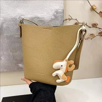 Сумка-ведро для поездок на работу в стиле ретро с рисунком личи, женская трендовая универсальная повседневная простая сумка-мессенджер через плечо no pendant