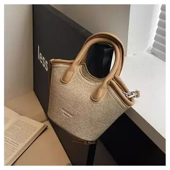 Сумка-ведро для женщин 2024 года, новая корейская версия, модная универсальная сумка через плечо, простая сумка-мессенджер хаки