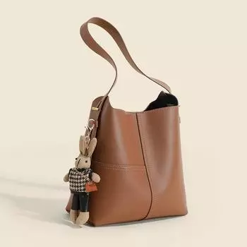 Сумка-ведро для женщин, новая женская сумка из натуральной кожи, осенне-зимняя сумка через плечо на одно плечо, большая вместимость, сумка для игрушек для поездок на работу