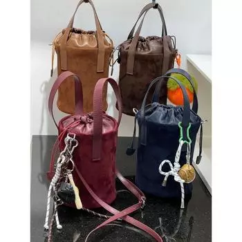 Сумка-ведро Head Layer из матовой замши для женщин и новый предмет Высококачественная текстурированная кожаная сумка для телефона Универсальная сумка через плечо 13x13x17cm кофейный