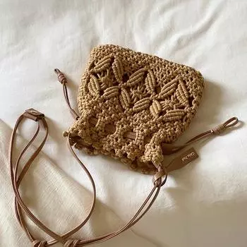 Сумка-ведро Hemp House Town, женская летняя сумка для отдыха, плетеная сумка через плечо