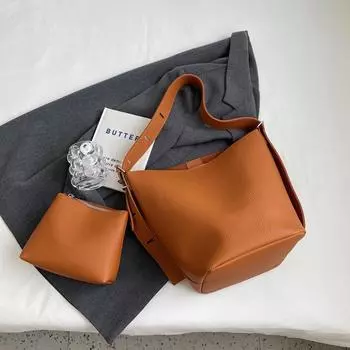 Сумка-ведро из искусственной кожи большой емкости, женская, мягкая кожа, магнитная пряжка, регулируемый плечевой ремень, композитные сумки, винтажная сумка