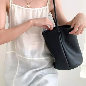 Сумка-ведро из искусственной кожи, однотонная кожаная сумка на плечо, модная для девочек чёрный