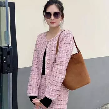 Сумка-ведро из коровьей кожи большой емкости из шлифованной кожи Niche Design Fashion на одно плечо подмышкой для женщин чёрный