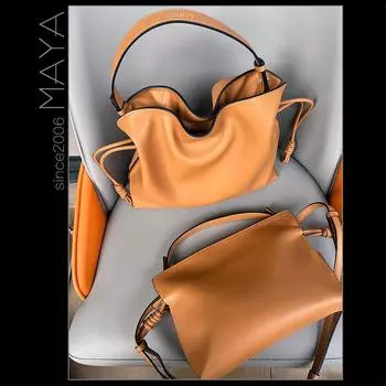 Сумка-ведро из мягкой коровьей кожи с завязками на шнурке 2024 года – женская сумка через плечо в осенне-зимнем стиле Blank