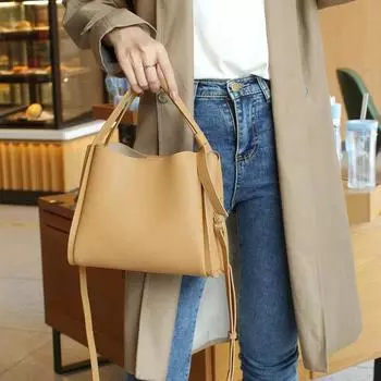 Сумка-ведро из натуральной кожи Basket, женская сумка Western Niche, сумка через плечо из коровьей кожи с верхним слоем для женщин чёрный