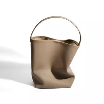 Сумка-ведро из натуральной кожи для женщин, для поездок на работу, большая вместимость, стиль «ленивый», на одно плечо, большая сумка для подмышки, повседневная сумка-тоут