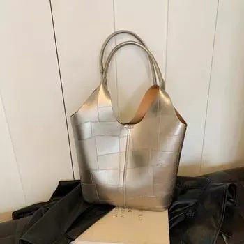 Сумка-ведро из ПУ однотонного цвета, модная сумка через плечо с пряжкой, мягкая универсальная женская сумка чёрный