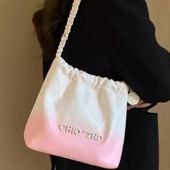 Сумка-ведро Mermaid rose женская весна-лето 2024 года с постепенным изменением цепочки на плечо сумка-мессенджер розовый