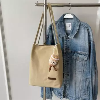 Сумка-ведро, модная, большая вместительная, холщовая сумка, иностранный стиль 2024 года, новая летняя, темпераментная, сумка для подмышек, сумка для отдыха, простая сумка