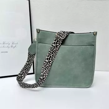 Сумка-ведро на одно плечо в европейском и американском стиле для женщин, модная, вместительная, с леопардовым принтом, с широким ремнем через плечо
