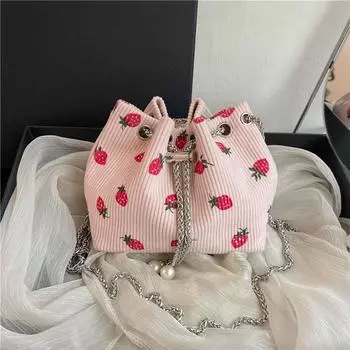 Сумка-ведро Niche Design с завязками на талии, плиссированная, лето 2024, новый модный тренд, цепочка, одно плечо, женская сумка через плечо чёрный