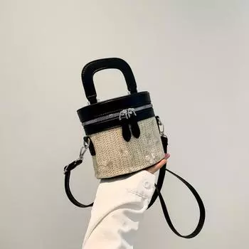 Сумка-ведро Niche Trend 2024, летняя новая сумка, женская модная повседневная сумка через плечо, простая и красивая сумка-мессенджер чёрный