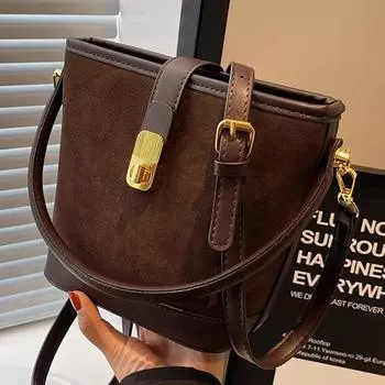 Сумка-ведро, новая осенне-зимняя женская сумка из натуральной кожи, высококачественная сумка на одно плечо, вместительная, ручная сумка через плечо