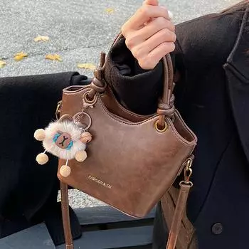 Сумка-ведро, новая осенне-зимняя женская сумка через плечо из натуральной кожи, высококачественная сумка через плечо в виде корзины для овощей