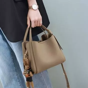 Сумка-ведро, новая женская сумка из натуральной кожи, большая вместимость, сумка через плечо на одно плечо, сумка для поездок на работу