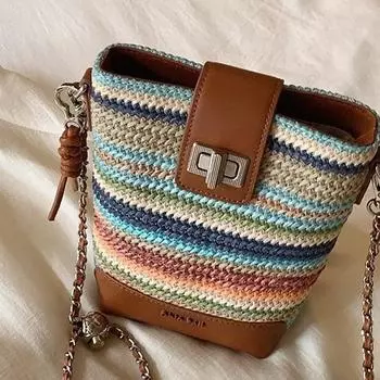 Сумка-ведро Rainbow Bridge женская новинка 2024 года, маленькая плетеная сумка через плечо