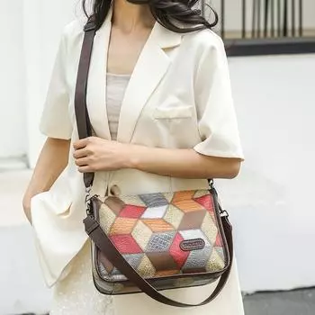 Сумка-ведро Ромбовидная женская сумка через плечо для мамы синий